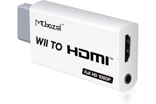 Mcbazel Wii a HDMI Converter, Convertidor de Adaptador Wii HDMI de Video Full HD 1080P con Audio de 3.5mm