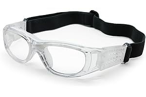 EnzoDate Enfants Basketball Lunettes pour garçons & Filles, Clear Lens Teenage Sports Lunettes, Lunettes de Protection Soccer
