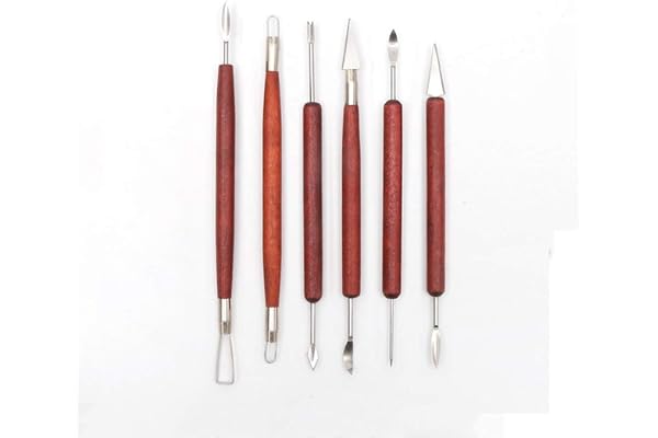 FLZONE Outil Modelage Argile,6 Pièces Outil en Céramique Set Outil de Poterie Sculpture pour L'artisanat d'art Professionnel,Poterie en Argile, Sculpture,Professionnels Amateur