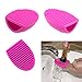 e2buyshop® Cosmetic Makeup Brush Foundation Finger Glove Silicone Hand Cleaning Tools(rose red)