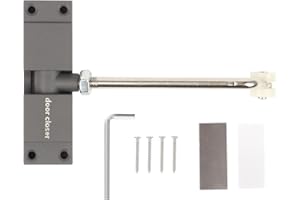 Longzhuo Automatic Door Closure Alloy Heavy Duty Gate Closer for Interior Exterior,Safety Spring Loaded Door Closer,Overhead Fire Rated Door Closer,for Doors Weighing 20-35 kg（Grey）
