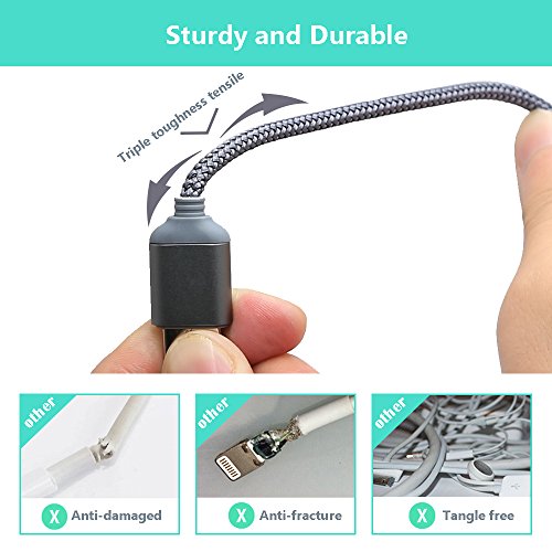 USB C Ladekabel für Huawei Mate 9 Pro, Higoo USB C Kabel 2M [6.6FT] Nylon geflochten Ladekabel Lade- und Sync-Kabel Schnellkabel für Huawei P9 P9 Plus P10 P10 Plus Mate 9 (Grau) - 5