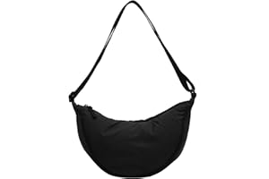 Micmores Crossbody Bags for Women Men, Nylon Crescent Hobo Bags Hobos Sling Purse with Adjustable Strap Solid Color Chest Bag Shoulder Bag for School Travel Hiking Daily