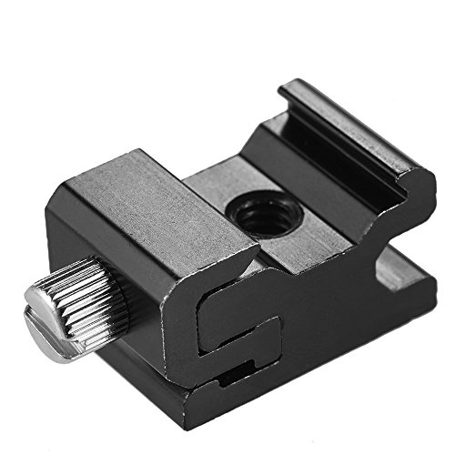 Andoer M  tal flash Speedlite Hot Shoe Mount Adapter de Largeur r  glable avec 1 4  trou    vis pour Canon Nikon Yongnuo Godox sur l appareil photo flash en alliage d aluminium