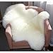 Produktbild Kunstfell Pelz Flauschig Bereich Teppich weiß rutschfeste Boden Große Wolle Bad Sofa Matte handgefertigt Shaggy Teppich Boden Teppich Pad für Schlafzimmer  Wohnzimmer Küche Stuhl  Sofa ,  Esszimmer Sitz Pad 60 x 90 cm