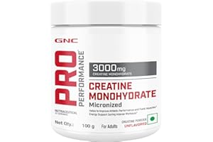 GNC Pro Performance Pure Micronised Creatine Monohydrate | 100 gm | 33 Servings | Boosts Athletic Performance | Micronized & 
