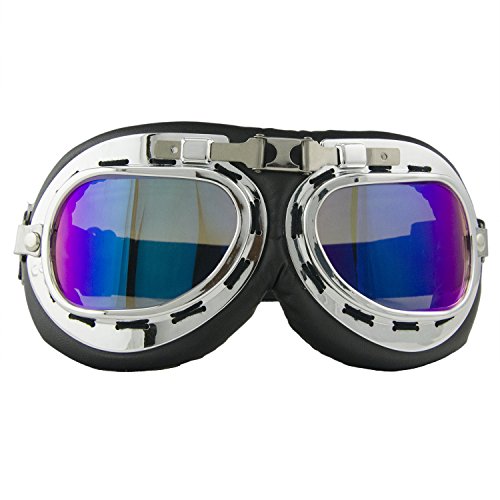 Motorradbrille Motorrad Schutzbrille Raf Aviator Vintage Pilot Biker Cruiser Fliegerbrille Windproof Sun UV He
