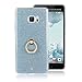 Produktbild pinlu Etui Schutzhülle Für HTC U Ultra Soft Silikon TPU Ultra Thin Protective Cover Glitzer Rück mit Abnehmbarer Boden Skin und Ring-Schnalle Design Blau
