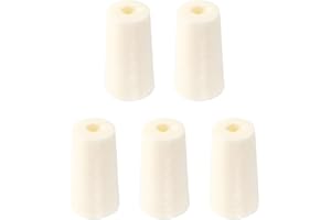 Rebower Sólido Laboratorio Goma Tapones Perforados Silicona Tapones, [para Vidrio Puertas, Tubo Bocas] - 15-19mm /Beige/ 5uds