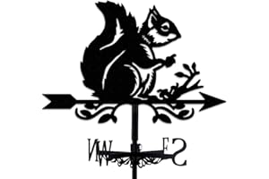 INFUNLY Squirrel Weather Vane Vintage Black Squirrel Weather Vane Animal Metal Weather Vane Squirrel Wind Vane Hollow Wind Direction Indicator for Outdoor Garden Roof Paddock 13.78"x10.63"/35CMx27CM