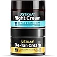 Ustraa De-Tan Face Cream For Men - 50g | Even Skin tone, Effective Tan Removal, Without Bleach & Night Cream - De-tan & Anti-aging - 50g - Aids in Tan Removal | with Niacinamide and Licorice Extract