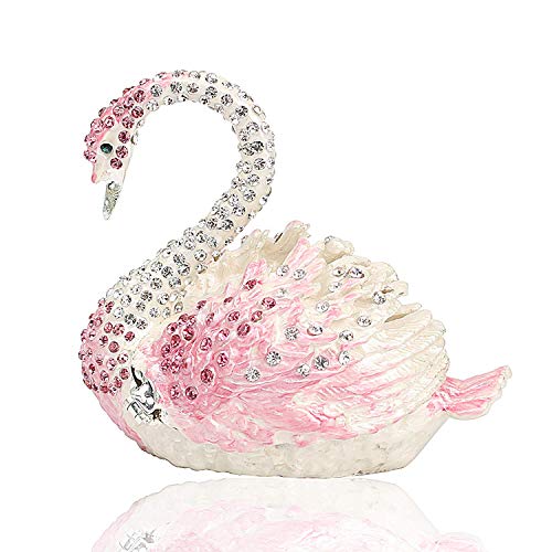 BONAKULA, Caja de Recuerdos con Forma de Cisne de Diamante, con bisagras, para Regalo de Boda