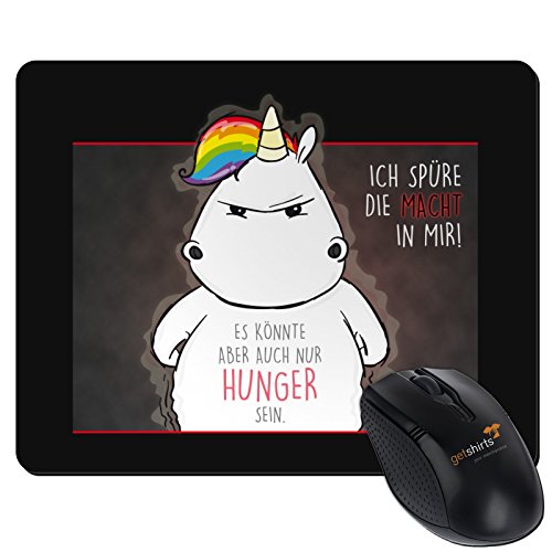 getshirts - Pummeleinhorn - Mousepad - Die Macht - schwarz uni