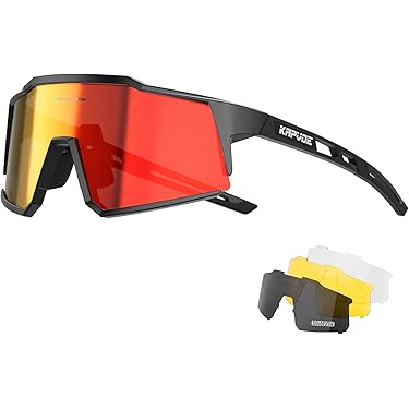 Odoland Gafas de Ciclismo Polarizadas para Hombre y Mujer, para Día y de Noche, Gafas de Sol Deportivas Protectoras UV400 para Ciclismo Moto Correr Pescado, Azul