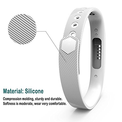 Für Fitbit Flex 2 Zubehör Ersatz Armband – iFeeker Classic Weiche Silikon Metall Schließe Uhr Buckle Design Armband Halter Tasche für 2016 Fitbit Flex 2 Fitness Activity Tracker (Klein oder Groß) - 4