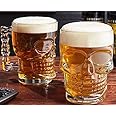 MIR9 Glass Skull Beer Mug 520ML for Your Home Bar (Set of 2)