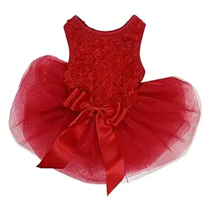 Kirei Sui Rosettes Dog Dress Dog Dress Small Red