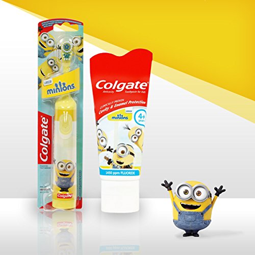 Colgate¨ Minions Battery Toothbrush in Yellow with Minion Toothpaste