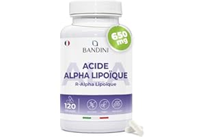 Bandini® Acide Alpha Lipoïque 650 mg - 120 gélules végétales - R-alpha-lipoïque Hautement Dosé - Absorption maximale - Antioxydant naturel - Approvisionnement de 4 mois - AAL Sans gluten ni OGM, Vegan