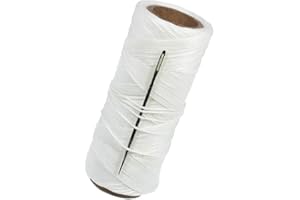WEST COAST PARACORD 270 Feet of Waxed Polyester Sail Twine and Needle – Ideal for Rope Whipping, Canvas Work, Sail Making, or Other Crafting Applications (White)