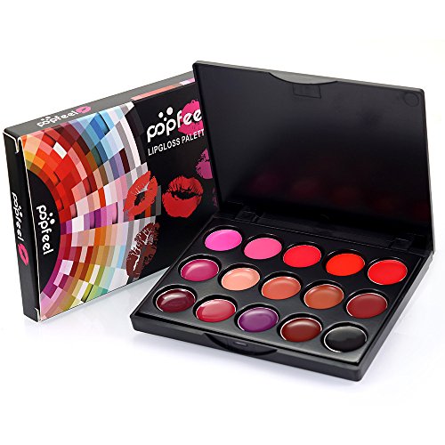 DE’LANCI Mini Lip Lipstick Gloss Palette Makeup Kosmetik Set (15 Farben) - 3