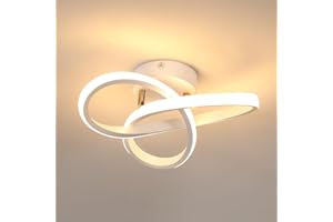 Lumiup Plafonnier LED Moderne, 18W Trèfle Plafonnier Salon, 1900LM Blanc Plafonnier Aluminium, Plafonnier Chambrer, Lustre de Plafond pour Cuisine, Salle à Manger (3000K Blanc Chaud, Ø25CM)