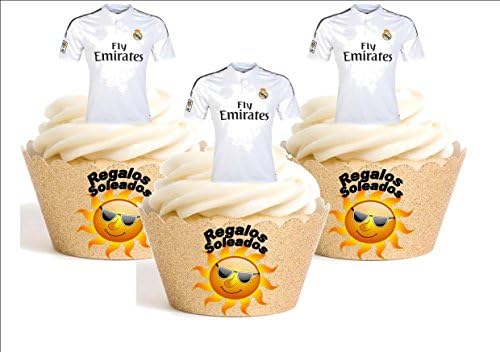 12 x Real Madrid Football T-Shirt 2016 – 17 Edible Decoration Confectionery Personalisation Happy Birthday