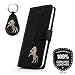 Produktbild MICROSOFT NOKIA 3 - Gold Pferd - Premium Ledertasche Schutzhülle Wallet Case aus Echtesleder mit Kreditkarten / Notizen Fachern Farbe Schwarz von Surazo® Nubuk Kollektion MIcrosoft NOKIA 3