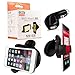 Price comparison product image Orzly® - Multi-Mount 360 Car Holder for SmartPhone or GPS - 360 Degree Full Swivel Compact Suction Mount with Landscape or Portrait Capability - Clips to just about any window surface lip to Car's Air Vents - This package also includes USB to Cigarette Lighter Socket Power Adaptor