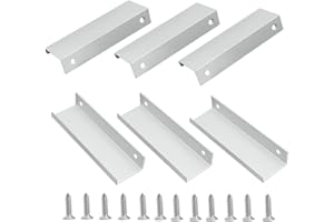Dtoterul 6 pièces Aluminium Poignée Armoires Placards de Cuisine Poignée Poignées de Meuble de Tiroir Poignées Invisible de Meuble pour Tiroirs Argent de Meuble Poignée pour Placard