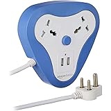 amazon basics Two-Way Triangle Surge Protector with Two 2.4A USB Ports, 1500W Output, 250 Volts Ac, Short-Circuit Protection,