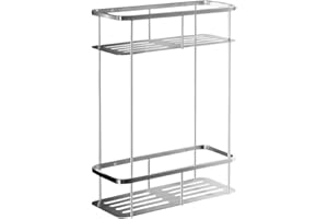 Ambrosya - Panier de Douche en Acier Inoxydable - Corbeille Étagère Baignoire Salle de Bains Bac à Douche Support de Tablette de Coin Murale