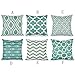 Produktbild 6PC / Set HauptdekorativesVovotrade 45cmx45cm Quadrat Kissenbezug Blau Geometrie Muster Baumwolle Leinen Sofa CafeCushion Dekokissen Abdeckung Kissenbezug Exquisite Mediterranen Stil Home Decor (Blau, 18"x18" (approx 45cm*45cm))