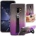 Produktbild Galaxy S9 Hülle Glitzer,Bakacase Hybrid Schutzhülle mit Weiche TPU Abdeckung + Glitzer Papier + PC Innere Schicht Hülle mit Ständer Kompatibel für Samsung Galaxy S9-Farbverlauf Schwarz Lila