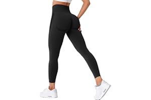 TAYOEA Legging de Sport de Compression Femme Yoga Long Slim Fit Fitness Pantalon de Sport Opaque Scrunch Butt Yoga Pantalon sans Couture Push Up Taille Haute Exercice Fitness Jogging