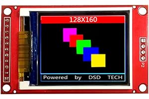 DSD TECH Módulo de Pantalla LCD TFT de 1,8 Pulgadas con Interfaz SPI para Arduino y MCU