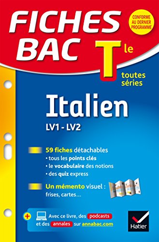 Fiches Bac Italien Tle (LV1 & LV2): fiches de révision - Terminale toutes séries gratuit
