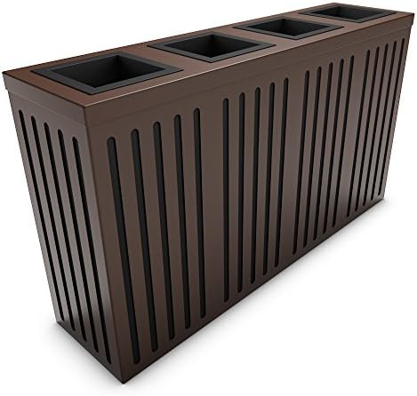 poubelledirect Waste Rubbish Bin For Office Orion 4 x 90/90 Liters, brown, 4 Buckets Home: Body anthracite – L