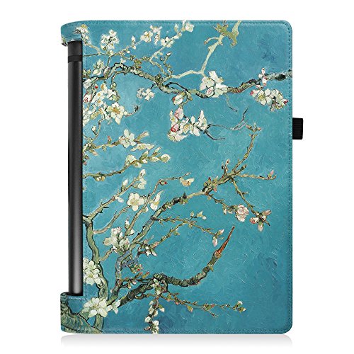 Fintie Lenovo Yoga Tablet 3 10 Hülle Case – Slim Fit Folio Premium Kunstleder Schutzhülle Tasche Etui Smart Cover mit Auto Sleep / Wake für Lenovo Yoga Tablet 3 25,7 cm (10,1 Zoll), Mandelblüten - 6