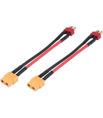 Adattatori EC2 Maschio A XT60 E Deans T Femmina - 4 Pezzi Con Cavo 16AWG 5cm Per Batterie RC Lipo