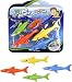 Produktbild Tauch Spielzeug Sharky 4er Set - Haifisch Spielfigur, Tauchring, Pool Spielzeug, Mitgebsel
