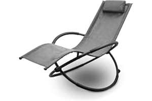 ‎LACESTONE Lacestone Relax Liege Liegestuhl Gartenliege Sonnenliege Klappsessel Relaxliege Schaukelliege Klappbar (1x Relaxliege, Anthrazit)