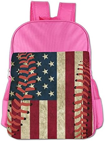 Kid USA America Flag Baseball Stitch School Backpack Bookbag Boys/Girls For 4-15 Years Old RoyalBlue