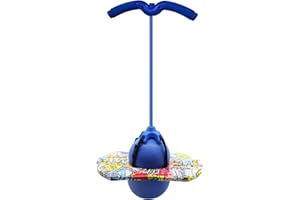 TQUEG POGO Ball ist geeignet für Kinder und Erwachsene Tragfähigkeit: 100KG ausgeglichen und koordiniert Bouncing Pop Ball Cool Challenge Kinderspielzeug Herausforderung Geschenk (Blue(Mit Handlauf))