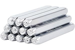 ‎BENECREAT BENECREAT 12 Stück 3mm Metallstempel-Set, Herz-Stern-Muster Design Schnitzerei Prägestempel für Metall-Schmuck, Leder und Holzdruck