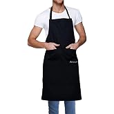 Garson Şef Barista Mutfak &Ouml;nl&uuml;ğ&uuml;, Cepli Uzun Bel Ayarlanabilir Boyun Kemeri, Su Ge&ccedil;irmez &Ouml;nl&uuml;k Erkekler Yetişkinler Kadınlar 