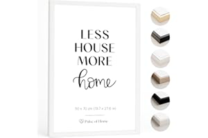PULSE of HOME Holz Bilderrahmen 50x70 cm in Weiß - Dünner Rahmen Ideal für Fotos, Poster, Kinderzeichnungen & Kunst - Dekoration für Kinderzimmer & Wohnbereich