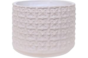 Nordring Ceramic Flower Pot Cross - colorful Planter, Pot for plants, sukkulents Size S (10 cm ø) Dia 4'', Stoneware, white