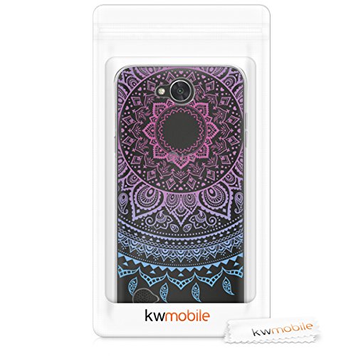 kwmobile Funda para LG X Power 2 - Carcasa Protectora de  TPU  con dise  o de Sol hind   en  Azul Rosa Fucsia Transparente 