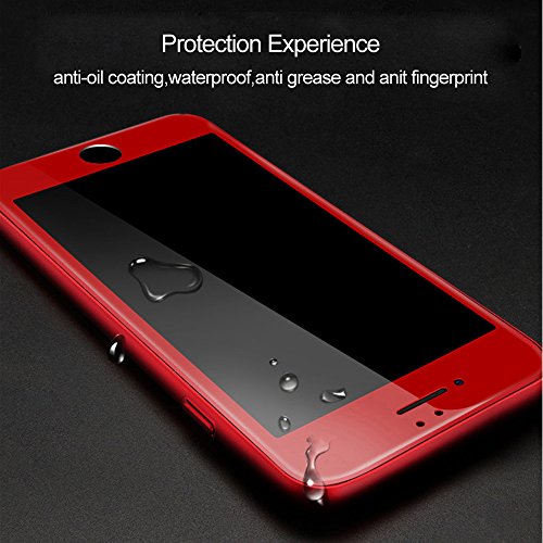 iPhone 7 Plus Panzerglas, VIUME Full-Cover HD Displayschutzfolie Edge to Edge 3D Panzerglasfolie 9H Tempered Glass Hartglas Glasfolie Handy Schutzglas Schutzfolie (5.5 Zoll) (Rot) - 6